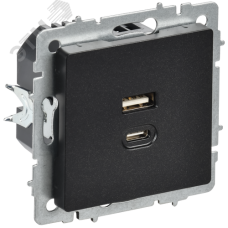 BRITE Розетка USB A+C 45Вт высокоскоростная зарядка РЮ11-2-БрЧ черный IEK