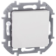 Выключатель 1-клавишный проходной 10АХ безвинтовое крепление белый INSPIRIA