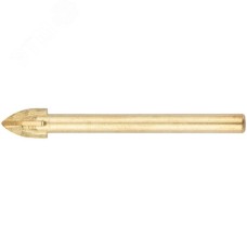 Сверло по кафелю и стеклу, 4 режущие кромки, титановое покрытие 10х80 мм