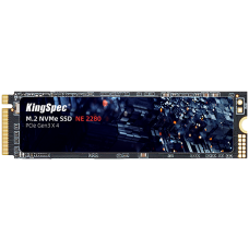 Твердотельный накопитель/ Kingspec SSD NE-1TB 2280, 1024GB, M.2(22x80mm), NVMe, PCIe 3.0 x4, R/W 2400/1900MB/s, IOPs н.д./н.д., TBW 800, DWPD 0.69 (3 года)