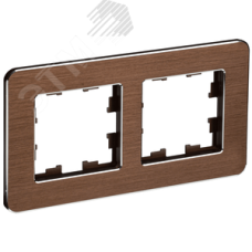 BRITE Рамка 2 поста РУ-2-1-Бр металл коричневый RE AL IEK