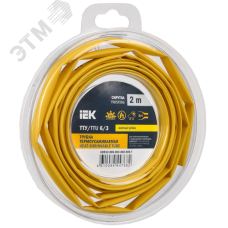 Трубка термоусадочная ТТУ нг-LS 6/3 желтая (2м/упак) IEK