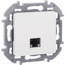 Розетка компьютерная RJ45 категория 6 UTP белый INSPIRIA