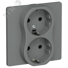 FLITE Розетка 2-местная с заземлением без защитных шторок 16А в сборе РС12-0-К-ФлМА мокрый асфальт IEK
