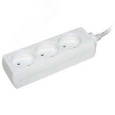 Удлинитель бытовой 3 розетки шнур 3м без заземления 10А