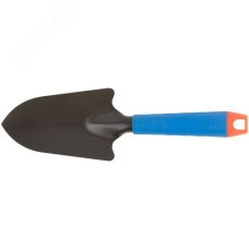 Совок посадочный широкий, синяя пластиковая ручка 280 мм