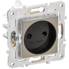 SKANDY Розетка без заземления с защитными шторками 10А SK-R01N никель IEK