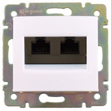 Розетка компьютерная двойная RJ45 категория 5Е UTP белый VALENA DIY