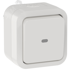 TORS Переключатель одноклавишный с индикацией 10А IP55 TS302 белый IEK