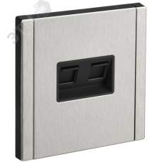 FORTE&PIANO Розетка двойная RJ11+RJ45 кат.5E FP735M металл никель IEK