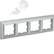 BRITE Рамка 4 поста РУ-4-Бр алюминий/алюминий IEK