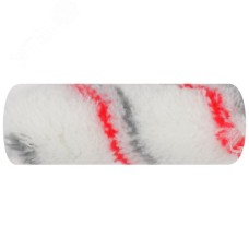 Ролик полиакриловый ''мини'' Профи, белый с серой и красной полосками, диаметр 15/35 мм, ворс 10 мм, 100 мм