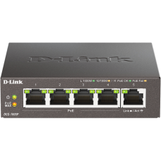 Коммутатор/ Неуправляемый PoE-коммутатор, 5x1000Base-T (4x1000Base-T PoE), PoE-бюджет 60 Вт, корпус металл