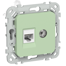 FLITE Розетка 2-местная RJ45/TV категория 5Е UTP РКТВ5е-2-0-ФлФ фисташковый IEK