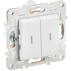 SKANDY Выключатель 2-клавишный проходной с индикацией 10А SK-V10W арктический белый IEK