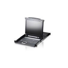 Переключатель/switch, KVM, 1 user консоль LCD/ЖК 19 =16 cpu/портов/port PS2/USB+VGA, с KVM-шнурами PS2 1х1.8м.;USB 1x1.8м., 1280x1024, 1U 19, исп.спец.шнуры, OSD, каскад 256, лат./рус.клав/ 16P  LCD KVMP SWITCH 19INCH