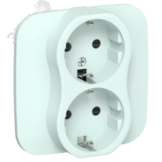 FLITE Розетка 2-местная с заземлением с защитными шторками 16А в сборе РСш12-0-А-ФлХЛ холодный лед IEK