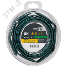 Трубка термоусадочная ТТУ нг-LS 2/1 зеленая (2м/упак) IEK