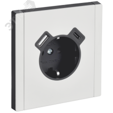 FORTE&PIANO Розетка 1-местная с заземлением с защитными шторками винтовое крепление 16А USB A+C 18Вт FP247M металл белый IEK