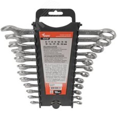 Ключи комбинированные в пластиковом держателе, набор 12 шт (6-22 мм)