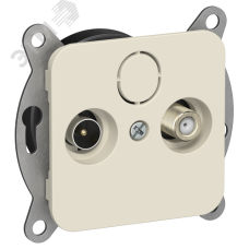 FLITE Розетка 2-местная TV+SAT экранированная оконечная РТВс-2-1-1-ФлСл сливочный IEK