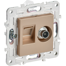 SKANDY Розетка двойная TV+RJ45 кат.6E SK-A15Sa песочный IEK