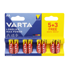 Батарейка AA/ Батарейка Varta LONGLIFE MAX POWER (MAX TECH) LR6 AA BL8 Alkaline 1.5V (4706) (8/160) (8 шт.)