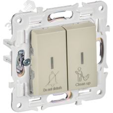 SKANDY Выключатель 2-клавишный с индикацией для отелей 10А SK-V16B бежевый IEK