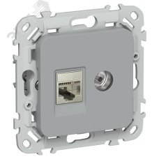 FLITE Розетка 2-местная RJ45/TV категория 6 STP РКТВ6-2-1-ФлС серый IEK