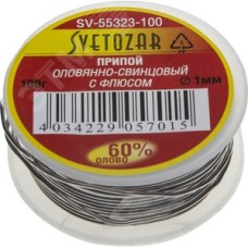 Припой ПОС 61,1мм 100г трубка с флюсом, катушка
