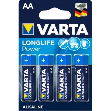 Батарейка AA/ Батарейка Varta LONGLIFE POWER (HIGH ENERGY) LR6 AA BL4 Alkaline 1.5V (4906) (4/80/400) (4 шт.)