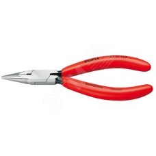 Плоскогубцы захватные прецизионные плоскокруглые губки L-125 мм чёрные обливные рукоятки блистер