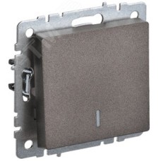 BRITE Выключатель одноклавишный проходной с индикацией 10А ВС10-1-7-БрТБ темная бронза IEK