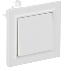 BRITE Выключатель 1-клавишный 10А в сборе ВСР10-1-0-БрАБ арктический белый IEK