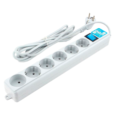 Фильтр-удлинитель Power Cube PRO, 5,0 м, LC контур, 16А/3,5кВт/ Surge protector Power Cube  Pro 5,0 m, LC circuit, 6 outlets (white) 16A / 3,5kVt