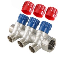 Коллектор VALTEC VTc.560.N.0604 с рег.вент НР 1"х1/2" 4 вых