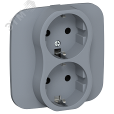 FLITE Розетка 2-местная с заземлением без защитных шторок 16А в сборе РС12-0-А-ФлМ маренго IEK