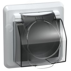 VEGA Розетка 1-местная с заземлением с защитными шторками с крышкой 16А IP44 РСбш10-3-ВБ белый GENERICA