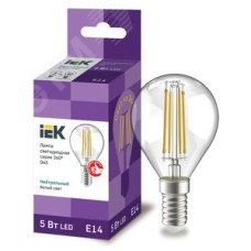 Лампа светодиодная G45 шар прозрачная 5Вт 230В 4000К E14 серия 360 град