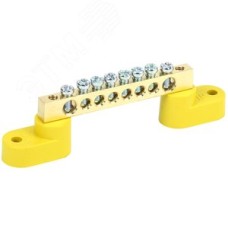 Шина PE земля на двух угловых изоляторах ШНИ-6х9-8-У2-Ж