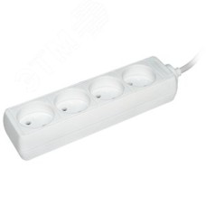 Удлинитель бытовой 4 розетки шнур 3м без заземления 16А