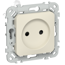 FLITE Розетка без заземления с защитными шторками 10А РСш01-0-ФлСл сливочный IEK