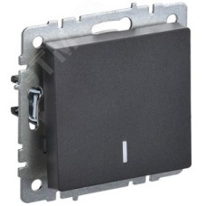 BRITE Выключатель одноклавишный с индикацией 10А ВС10-1-1-БрЧ черный