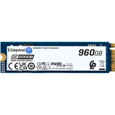 Твердотельный накопитель/ Kingston SSD DC2000B 960GB, M.2 22x80mm, NVMe, PCIe Gen 4x4, 3D TLC, R/W 7000/1300MB/s, IOPs 540 000/47 000, TBW 700, DWPD 0.4 (12 мес)