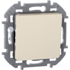 Выключатель 1-клавишный проходной 10АХ безвинтовое крепление слоновая кость INSPIRIA