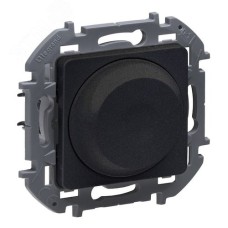 Светорегулятор поворотно-нажимной без нейтрали 300Вт антрацит INSPIRIA