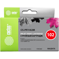 -/ Картридж струйный Cactus CS-PFI102M пурпурный (130мл) для Canon IP iPF500/iPF600/iPF700/MFP M40/iPF7
