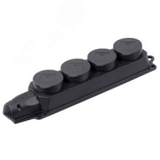 Розетка каучук четырехместная с защитными крышками IP44 ОМЕГА