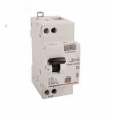 Выключатель автоматический дифференциального тока АВДТ RX3 6000 - 6 кА - тип характеристики С - 1П+Н - 230 В~ - 10 А - тип АС - 30 ма - 2 модуля