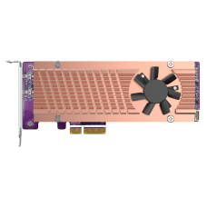Плата расширения/ QNAP QM2-2P-244A 2 x M.2 22110 or 2280 PCIe (Gen2 x 4) NVMe SSD slots  expansion card, Low-profile bracket pre-loaded, Low-profile flat and Full-height are bundled (shorter version to support TVS-x82/TS-x77 PCIe slot 2 & slot 3)